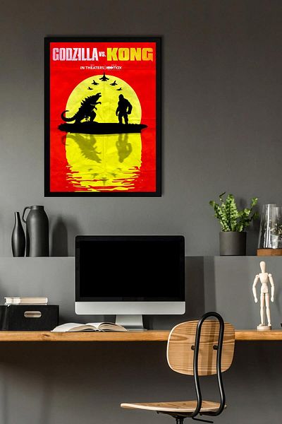 Saturn Godzilla vs Kong Pictură înrămată - Pictură poster film