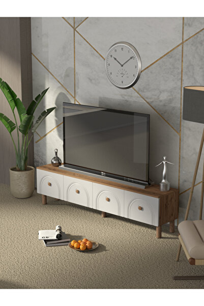 Platinreyon Bohem Tarz 180 Cm 4 Kapaklı Mdf Kapak Tv Ünitesi