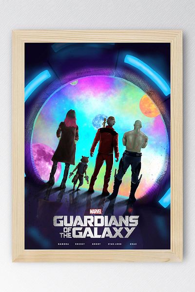 Saturn Guardians of the Galaxy Framed Painting - Guardians of the Galaxy Movie Poster Painting