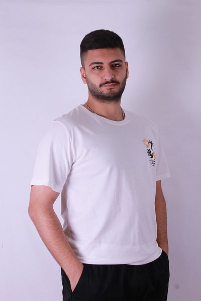 trender Yakamoz Printed White Men's T-Shirt Tr-10