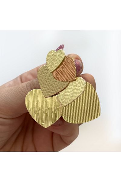 Store Bijuteria Earrings with Gold Hearts