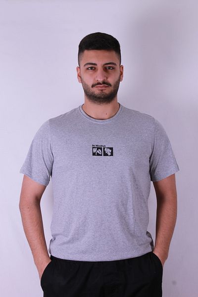 trender Tricou pentru bărbați Be Mindfull Print Gri