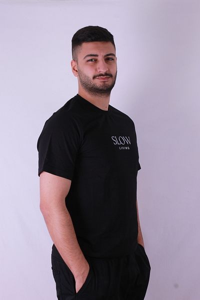 trender Slow Living Print Black Men's T-Shirt