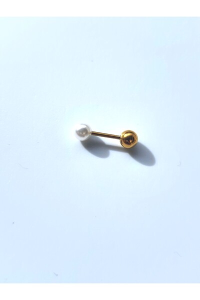 kurukafagift İnci Top Uçlu Çelik Tragus Helix Kıkırdak Piercing Tek Adet