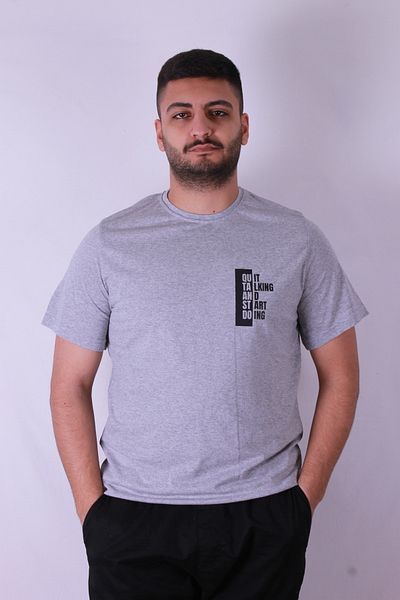 trender Quit Talking Print Gray Men's T-Shirt