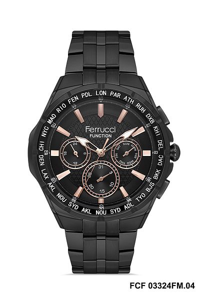 Ferrucci Men's Function Steel Case Wrist Watch - 2170
