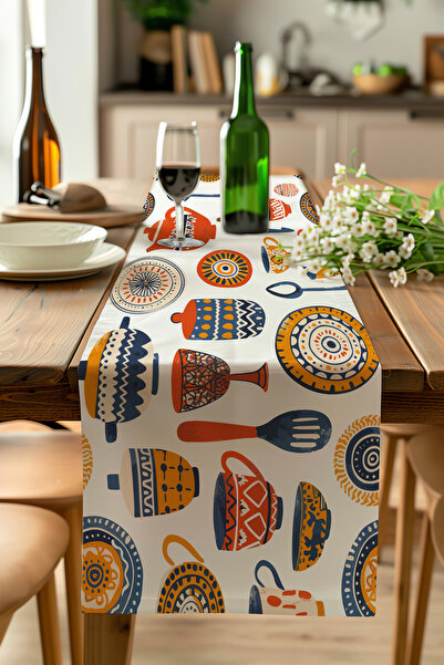 ALAMODECOR Ψηφιακά τυπωμένο ράνερ με αφρικανικά έθνικ σχέδια και μποέμ μοτίβα...