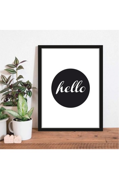 AR AJANS KANVAS TABLO Αφίσα MDF με θέμα το HELLO, με εμφάνιση καθολικής αισθη...