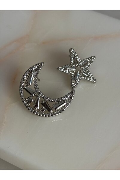 MioArt Kadın Ay Yıldız Model Farklı Şık Türkiye Küpe