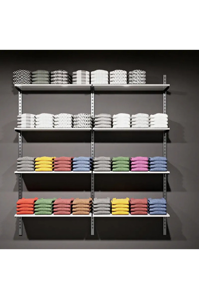 AYYILDIZ RAF 4 Katlı Duvara Monte Dekoratif Raf Sistemi & 180x200 Cm