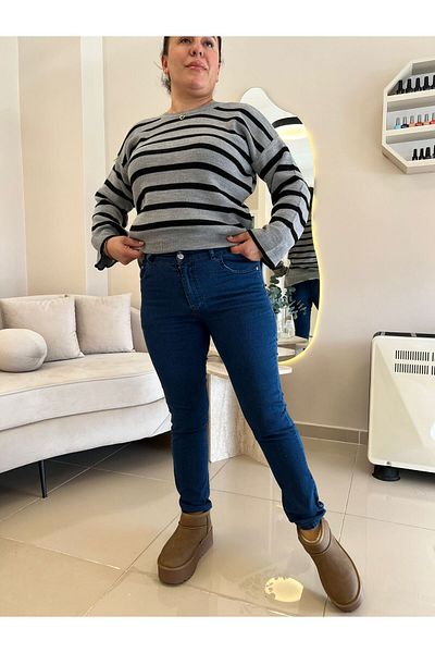 MJORA Blugi skinny elastici cu talie înaltă, de mărime mare