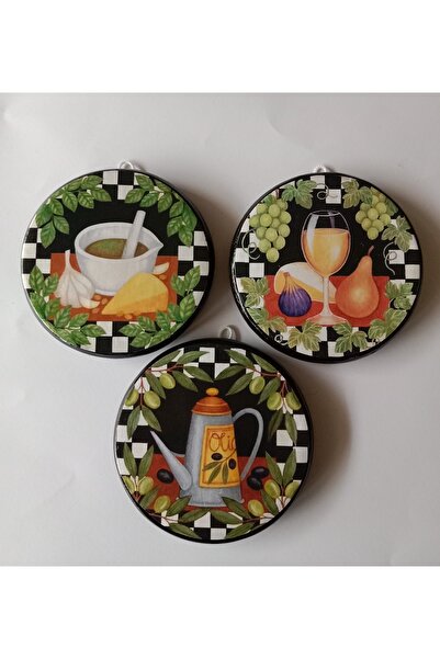 ZeyMin Art Mutfak Temalı 3 lü Duvar Süsü