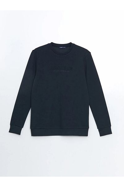 LC Waikiki LCWAIKIKI Класически мъжки суичър с щампа с кръгла яка и дълъг ръкав