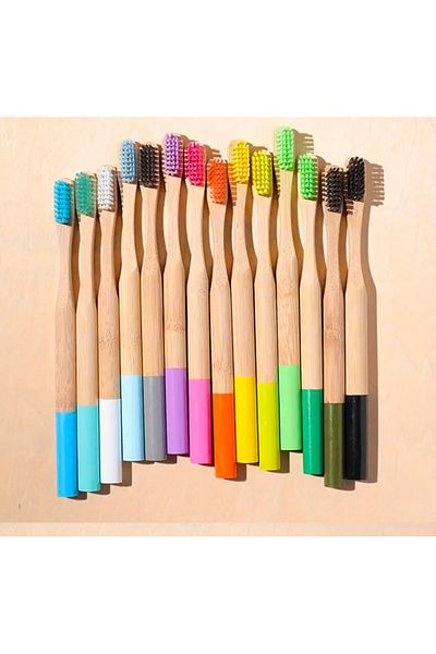 so shine tr Medium Hard Bamboo Toothbrush - Round Handle