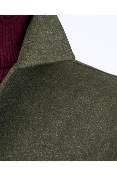 TerziAdemAltun Ανδρικό παλτό εποχιακής ραμμένης λεπτής εφαρμογής ιταλικού στυλ πράσινο T13520