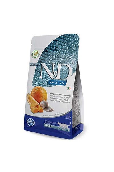 N&D 1.5KgAdult Cat Dry Food -OceanGrain-free Herring with Pumpkin and Orange
