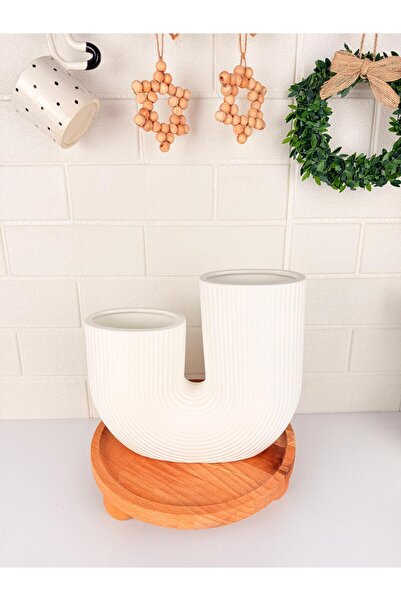 Mirilliahome مزهرية سيراميك موديل U - تصميم عصري وأنيق