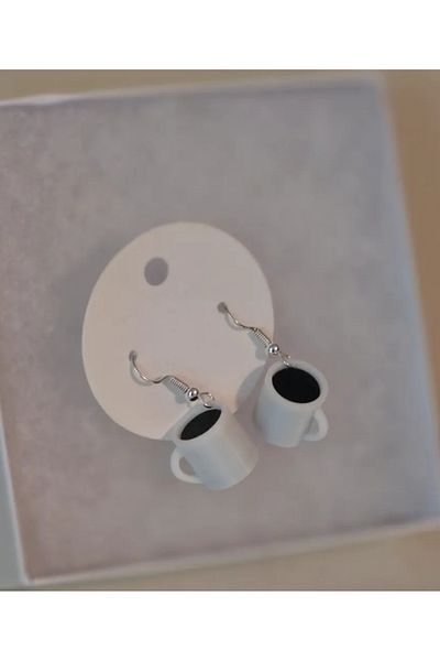ES GRAFİK REKLAM Coffee Color Cup Earrings