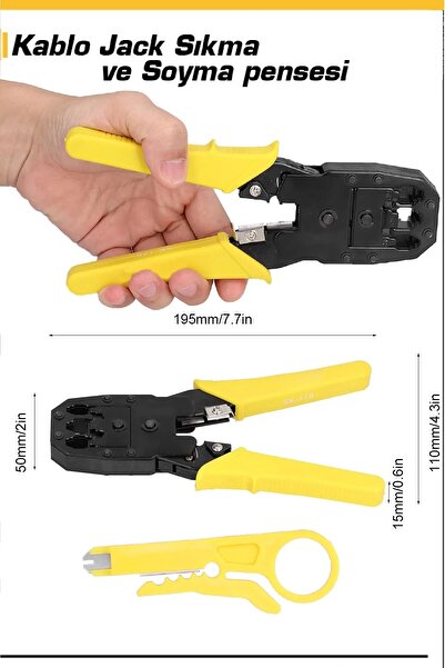 BİTERSE Profesyonel Kablo Jack Sıkma ve Soyma Pensesi Kablo Sıyırma