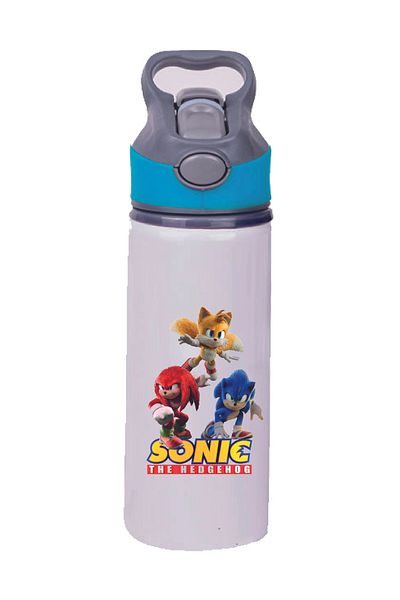 DKDZ SHOP Sonic Printed 650ml Blue Straw Drinker - Flask - 004