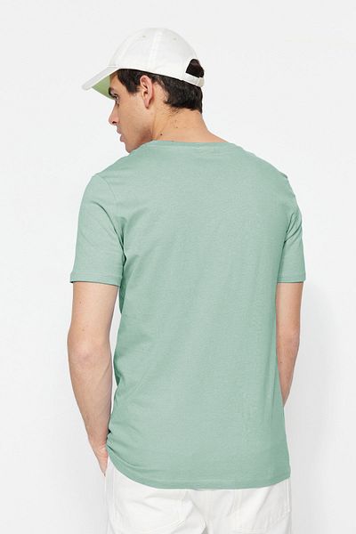 Trendyol Collection Basic Crew Neck Mint Slimfit póló - 100% pamut TMNSS19BO0001