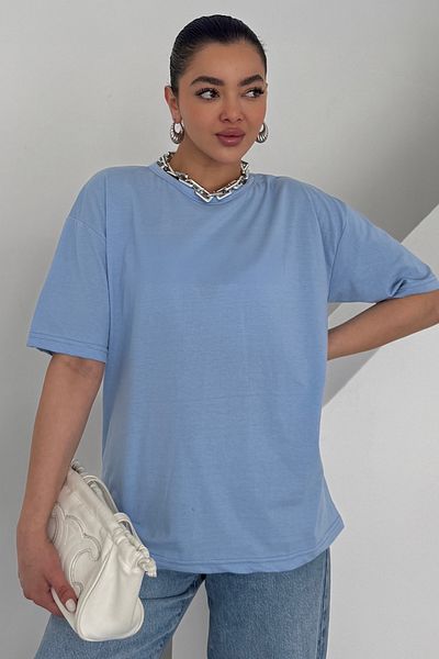 MODAGEN Tricou uni unisex Baby Blue Crew Deck