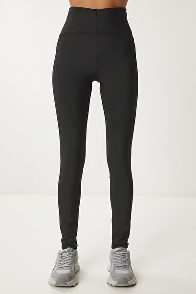 Happiness İstanbul Women's Black Recovery Knitted Sports Leggings Vx00006