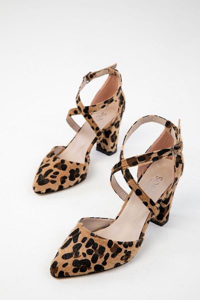 SOHO Klassische Damenschuhe mit Absatz und Leopardenmuster 14391