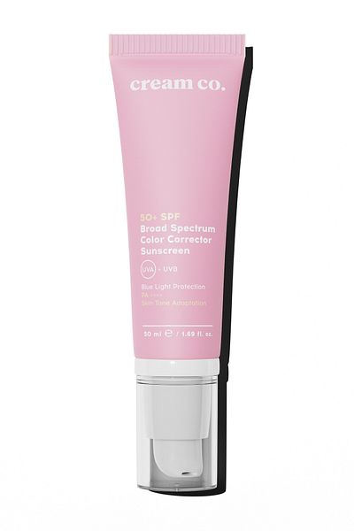 Cream Co. Farbiger Sonnenschutz mit Lichtschutzfaktor 50 Cc |   Aufhellender Anti-Makel-Hauttonausgleicher |   Alle Hauttypen