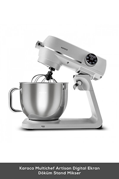 Karaca Multichef Artisan Digital Ekran 7 Litre Döküm Stand Mikser Silver Brus...