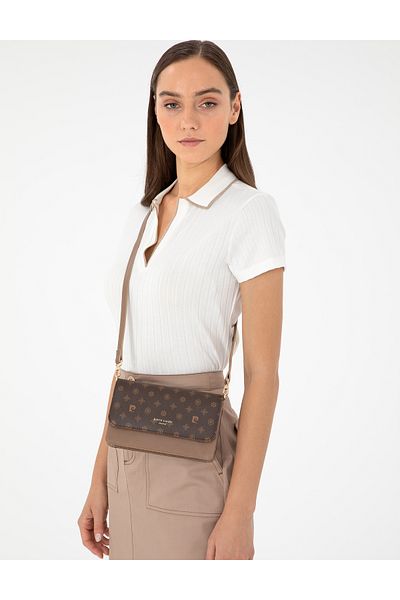 Pierre Cardin Coffee Monogram Women's Cross Umhängetasche 05PC24K3406