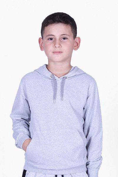 FYK KİDS Hooded Plain Kangaroo Sweatshirt - Pocketed