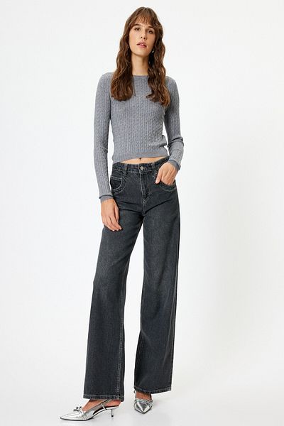 Koton Melange Gray Women's Sweater - 5Wak90311Ht