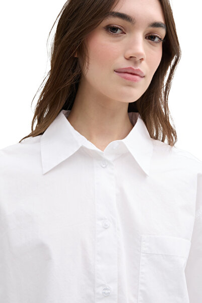 Tom Tailor Denim Koszula Poplinowa z Kieszeniami