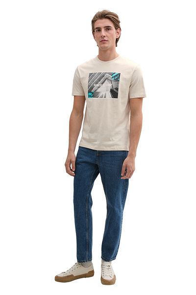 Tom Tailor Denim Beigefarbenes Herren-T-Shirt – Cold Style