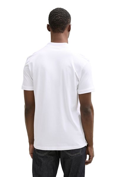 Tom Tailor Denim Pánské tričko Polo Neck – bílé