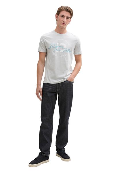 Tom Tailor Denim Křídově šedé tričko pro muže