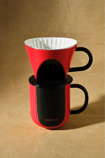 Karaca Hatır Dripper Kahve Demleme Kupa Seti Kırmızı 350 ml