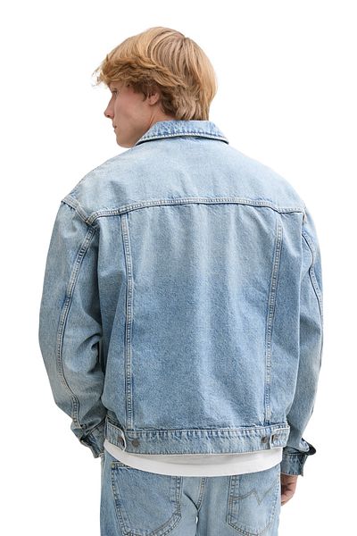 Tom Tailor Denim Zelená džínová bunda pro muže - použitý Light Stone