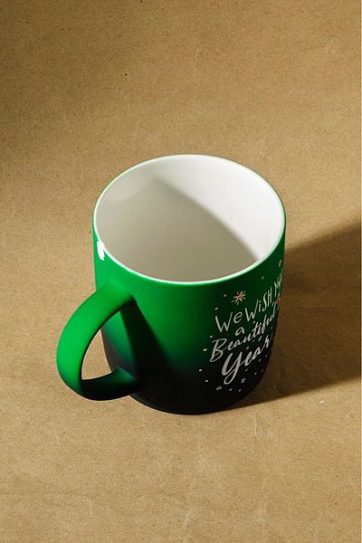 Karaca New Year New Year Green 350 ml Soft Touch Mug