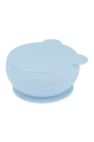 OiOi Blue Vacuum Bottom Silicone Bowl
