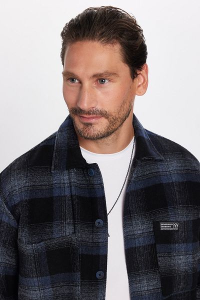 Tudors Мъжка зимна риза Relax Fit Casual Cut Lumberjack с двоен джоб и цепка