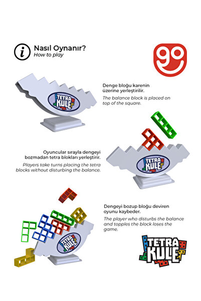 Go Toys Tetra Kule Denge Oyuncağı Eğitici Kutu Oyuncak Tetris Kule Tetra Tower