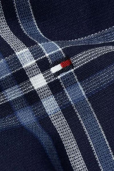 Tommy Hilfiger Mw0mw205880MT Niebieska koszula męska w kratkę, zapinana na guziki, o dopasowanym kroju