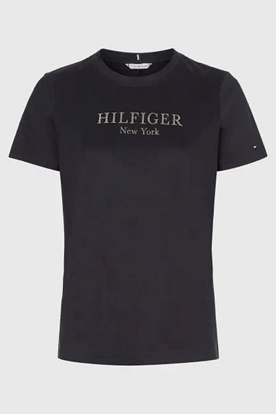 Tommy Hilfiger Schwarzes Damen-T-Shirt mit Rundhalsausschnitt Ww0ww37194bds