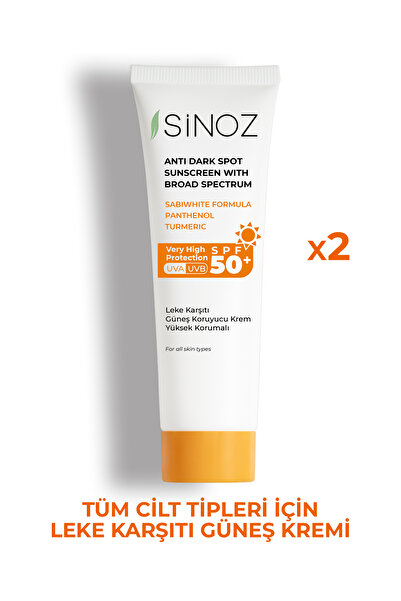 SİNOZ Spf 50+ Yüz Güneş Kremi - Normal Ve Kuru Ciltler Için Günlük Kullanım (2 X 50 Ml)