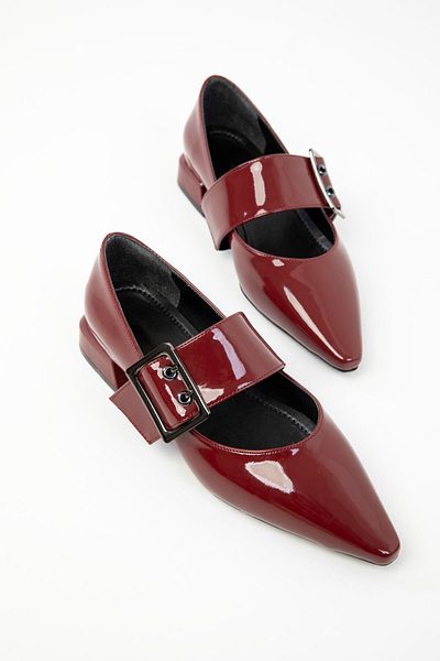 SOHO Claret Red Patent Leather Women's Classic Heeled Shoes 20223