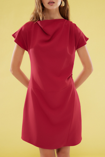 Trendyol Collection Burgundy Straight A-Line Mini Woven Dress Twoss25El00016