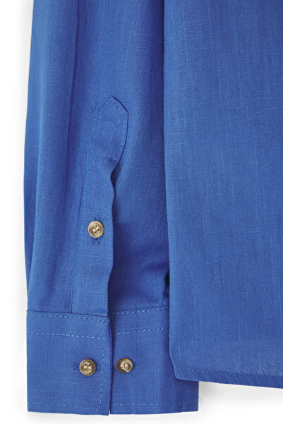 Trendyol Collection Tmavě modrá košile Slim Fit Half Placket - Tmnss20Go0097