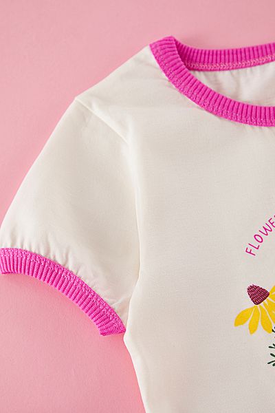 TRENDYOLKIDS Pletené tričko Ecru – potištěné, Tkdss25Ts00072